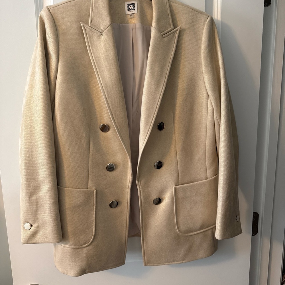 Anne Klein Cream Textured Blazer